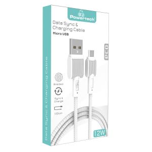 POWERTECH καλώδιο USB σε Micro USB eco PTR-0109, 12W 2.4A, 1m, λευκό | Αξεσουάρ κινητών | elabstore.gr