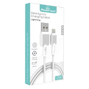 POWERTECH καλώδιο USB σε Lightning eco PTR-0110, 12W 2.4A, 1m, λευκό | Αξεσουάρ κινητών | elabstore.gr