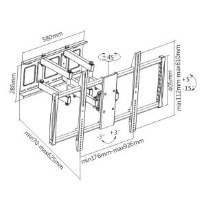 ITECHMOUNT επιτοίχια βάση PTRB-95R, για οθόνη 60"-100", 80kg | Εικόνα & Ήχος | elabstore.gr