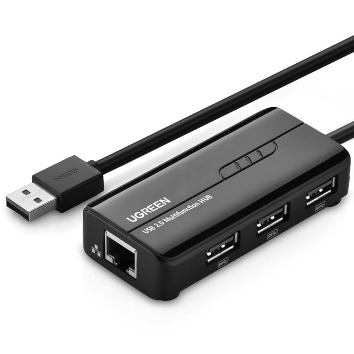 USB 2.0 to 1 Fast Ethernet with 3xUSB 2.0 UGREEN 20264 | USB CONVERTERS | elabstore.gr