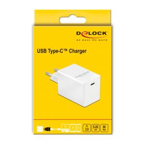 DELOCK φορτιστής τοίχου 41447, USB-C, PD 3.0, 60W, 5-20V, λευκός | eLabstore.gr DELOCK φορτιστής τοίχου 41447, USB-C, PD 3.0, 60W, 5-20V, λευκός | Αξεσουάρ κινητών | elabstore.gr