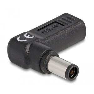 DELOCK αντάπτορας τροφοδοσίας 60005, USB-C σε HP 7.4x5mm, 90°, μαύρος | Αξεσουάρ για Laptop | elabstore.gr