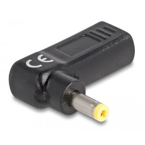 DELOCK αντάπτορας τροφοδοσίας 60006, USB-C σε HP 4.8x1.7mm, 90°, μαύρος | Αξεσουάρ για Laptop | elabstore.gr