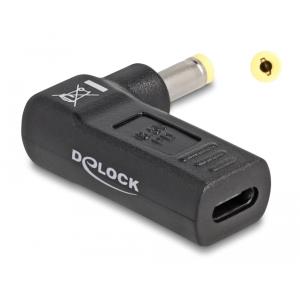 DELOCK αντάπτορας τροφοδοσίας 60006, USB-C σε HP 4.8x1.7mm, 90°, μαύρος | Αξεσουάρ για Laptop | elabstore.gr