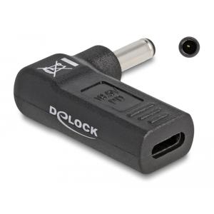 DELOCK αντάπτορας τροφοδοσίας 60007, USB-C σε Dell 4.5x3mm, 90°, μαύρος | Αξεσουάρ για Laptop | elabstore.gr