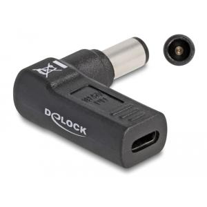 DELOCK αντάπτορας τροφοδοσίας 60008, USB-C σε Dell 7.4x5mm, 90°, μαύρος | Αξεσουάρ για Laptop | elabstore.gr