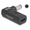 DELOCK αντάπτορας τροφοδοσίας 60010, USB-C σε 5.5x2.1mm, 90°, μαύρος | Αξεσουάρ για Laptop | elabstore.gr