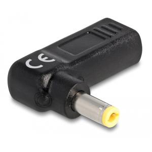 DELOCK αντάπτορας τροφοδοσίας 60011, USB-C σε 5.5x2.5mm, 90°, μαύρος | Αξεσουάρ για Laptop | elabstore.gr