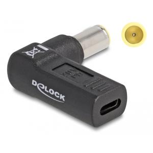 DELOCK αντάπτορας τροφοδοσίας 60012, USB-C σε IBM 7.9x5.5mm, 90°, μαύρος | Αξεσουάρ για Laptop | elabstore.gr