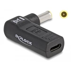 DELOCK αντάπτορας τροφοδοσίας 60013 USB-C σε Samsung 5.5x3mm, 90°, μαύρο | Αξεσουάρ για Laptop | elabstore.gr