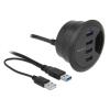 DELOCK USB hub 62868, 4x USB 3.0, 5Gbps, 60/80mm, μαύρο | Συνοδευτικά PC | elabstore.gr