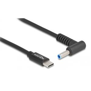 DELOCK καλώδιο τροφοδοσίας 87971, USB-C σε HP 4.5x3.0mm, 1.5m, μαύρο | Αξεσουάρ για Laptop | elabstore.gr