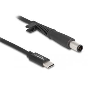 DELOCK καλώδιο τροφοδοσίας 87972, USB-C σε HP 4.5x3.0mm, 1.5m, μαύρο | Αξεσουάρ για Laptop | elabstore.gr