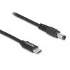 DELOCK καλώδιο τροφοδοσίας 87977, USB-C σε 5.5x2.1mm, 1.5m, μαύρο | Αξεσουάρ για Laptop | elabstore.gr