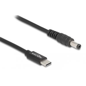 DELOCK καλώδιο τροφοδοσίας 87977, USB-C σε 5.5x2.1mm, 1.5m, μαύρο | Αξεσουάρ για Laptop | elabstore.gr