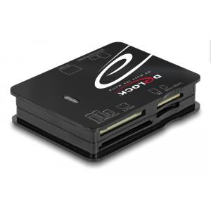 DELOCK card reader 91007 για Micro SD/SD/CF/MS/xD/M2, μαύρο | Συνοδευτικά PC | elabstore.gr