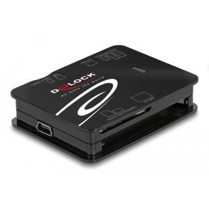 DELOCK card reader 91007 για Micro SD/SD/CF/MS/xD/M2, μαύρο | Συνοδευτικά PC | elabstore.gr