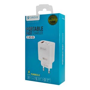 CELEBRAT φορτιστής τοίχου C-H2-EU, USB QC3.0, 18W, λευκός | eLabstore.gr CELEBRAT φορτιστής τοίχου C-H2-EU, USB QC3.0, 18W, λευκός | Αξεσουάρ κινητών | elabstore.gr