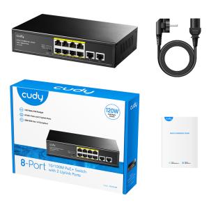 CUDY PoE+ switch FS1010P, 8-port 10/100M PoE+, 2x uplink ports, 120W | Δικτυακά | elabstore.gr