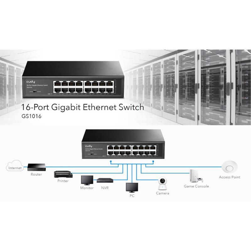 CUDY Ethernet switch GS1016, 16-port Gigabit, 10/100/1000Mbps | eLabstore.gr CUDY Ethernet switch GS1016, 16-port Gigabit, 10/100/1000Mbps | Δικτυακά | elabstore.gr