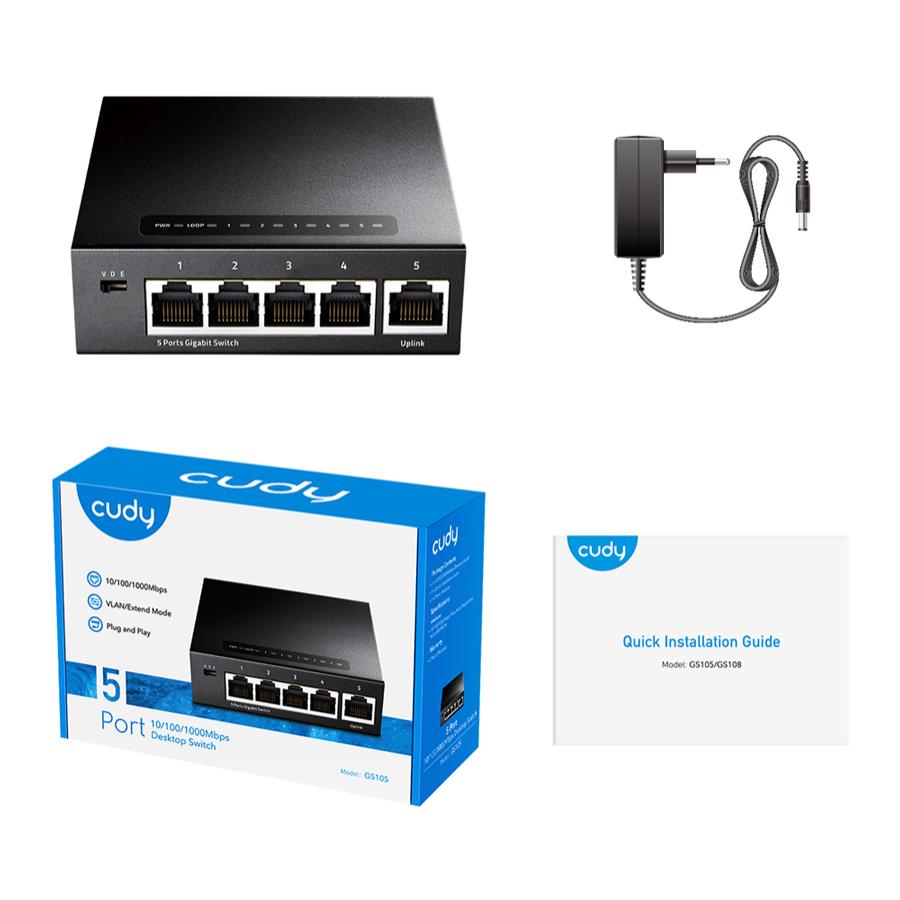 CUDY desktop switch GS105, 5-port Gigabit, 10/100/1000Mbps | eLabstore.gr CUDY desktop switch GS105, 5-port Gigabit, 10/100/1000Mbps | Δικτυακά | elabstore.gr