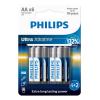 PHILIPS Ultra αλκαλικές μπαταρίες LR6E6BP/10, AA LR6 1.5V, 6τμχ | Μπαταρίες | elabstore.gr