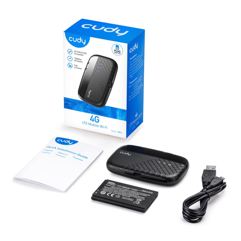 CUDY ασύρματο 4G Hotspot MF4, φορητό, FDD & TDD, 150Mbps, 2000mAh | eLabstore.gr CUDY ασύρματο 4G Hotspot MF4, φορητό, FDD & TDD, 150Mbps, 2000mAh | Δικτυακά | elabstore.gr