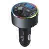 POWERTECH FM Transmitter PT-1027, οθόνη, RGB, Bluetooth 2x USB-C, μαύρος | Gadgets - Αξεσουάρ | elabstore.gr