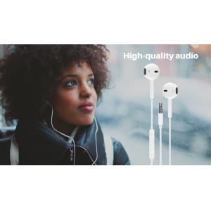 POWERTECH earphones με μικρόφωνο Classic, 3.5mm, 1.2m, λευκά | Αξεσουάρ κινητών | elabstore.gr