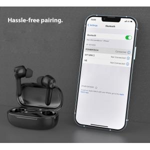 POWERTECH earphones με θήκη φόρτισης Shell, True Wireless, μαύρα | Αξεσουάρ κινητών | elabstore.gr
