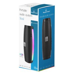 POWERTECH φορητό ηχείο Soul, 10W, USB/TF/AUX/BT/FM, RGB φωτισμός, μαύρο | Εικόνα & Ήχος | elabstore.gr