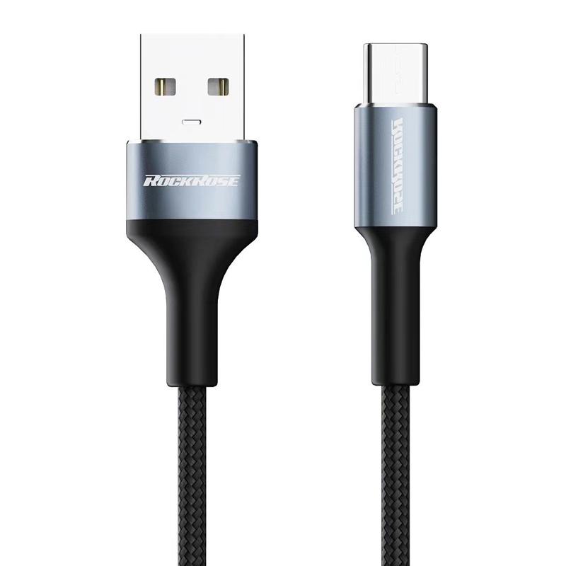 ROCKROSE καλώδιο USB σε USB-C Aspire AC, 2.4A, 1m, μαύρο | eLabstore.gr ROCKROSE καλώδιο USB σε USB-C Aspire AC, 2.4A, 1m, μαύρο | Αξεσουάρ κινητών | elabstore.gr