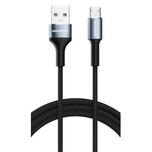 ROCKROSE καλώδιο USB σε Micro USB Aspire AM, 2.4A, 1m, μαύρο | Αξεσουάρ κινητών | elabstore.gr