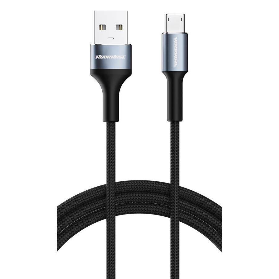 ROCKROSE καλώδιο USB σε Micro USB Aspire AM, 2.4A, 1m, μαύρο | eLabstore.gr ROCKROSE καλώδιο USB σε Micro USB Aspire AM, 2.4A, 1m, μαύρο | Αξεσουάρ κινητών | elabstore.gr