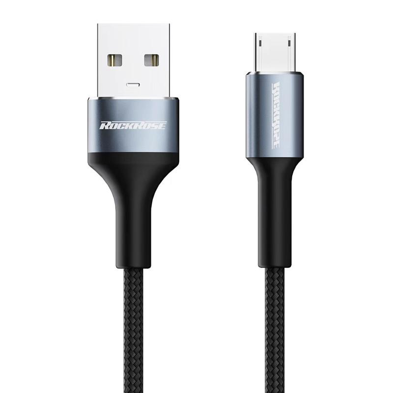 ROCKROSE καλώδιο USB σε Micro USB Aspire AM, 2.4A, 1m, μαύρο | eLabstore.gr ROCKROSE καλώδιο USB σε Micro USB Aspire AM, 2.4A, 1m, μαύρο | Αξεσουάρ κινητών | elabstore.gr