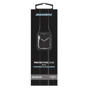 ROCKROSE θήκη & tempered glass Aegean για Apple Watch 7, 45mm, μαύρη | Αξεσουάρ κινητών | elabstore.gr