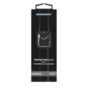 ROCKROSE θήκη & tempered glass Aegean για Apple Watch 7, 45mm, διάφανη | Αξεσουάρ κινητών | elabstore.gr