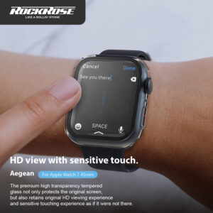 ROCKROSE θήκη & tempered glass Aegean για Apple Watch 7, 45mm, διάφανη | Αξεσουάρ κινητών | elabstore.gr