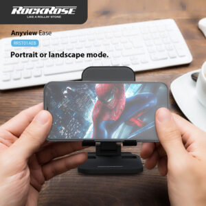 ROCKROSE βάση smartphone Anyview ease, ρυθμιζόμενη, αναδιπλούμενη, μαύρη | Αξεσουάρ κινητών | elabstore.gr