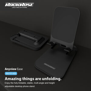 ROCKROSE βάση smartphone Anyview ease, ρυθμιζόμενη, αναδιπλούμενη, μαύρη | Αξεσουάρ κινητών | elabstore.gr