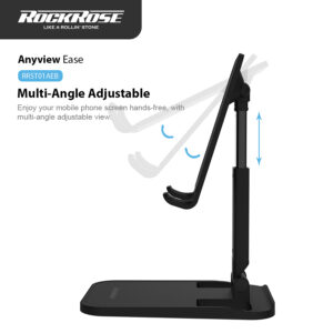 ROCKROSE βάση smartphone Anyview ease, ρυθμιζόμενη, αναδιπλούμενη, μαύρη | Αξεσουάρ κινητών | elabstore.gr
