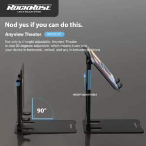 ROCKROSE βάση tablet Anyview ease, ρυθμιζόμενη, αναδιπλούμενη, μαύρη | Tablet - Parts | elabstore.gr