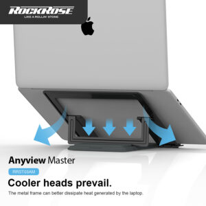 ROCKROSE βάση για laptop Anyview Master, 15.6", ρυθμιζόμενη, γκρι | Αξεσουάρ για Laptop | elabstore.gr