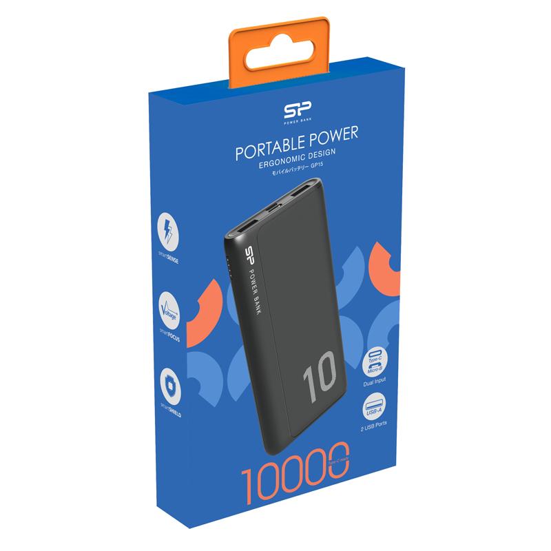SILICON POWER power bank GP15, 10000mAh, 2x USB output, 2.1A, μαύρο | eLabstore.gr SILICON POWER power bank GP15, 10000mAh, 2x USB output, 2.1A, μαύρο | Αξεσουάρ κινητών | elabstore.gr