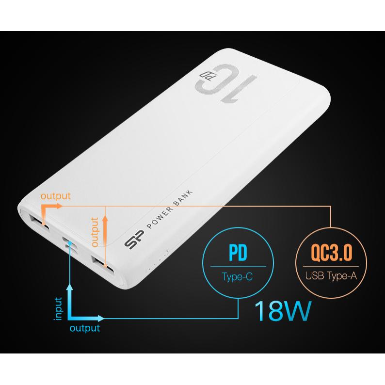 SILICON POWER power bank QP15, 10000mAh, 2x USB & USB Type-C, 3A, λευκό | eLabstore.gr SILICON POWER power bank QP15, 10000mAh, 2x USB & USB Type-C, 3A, λευκό | Αξεσουάρ κινητών | elabstore.gr