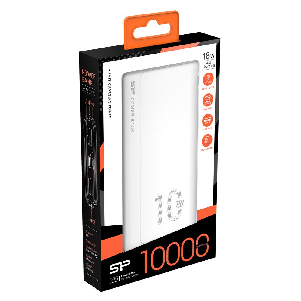 SILICON POWER power bank QP15, 10000mAh, 2x USB & USB Type-C, 3A, λευκό | eLabstore.gr SILICON POWER power bank QP15, 10000mAh, 2x USB & USB Type-C, 3A, λευκό | Αξεσουάρ κινητών | elabstore.gr