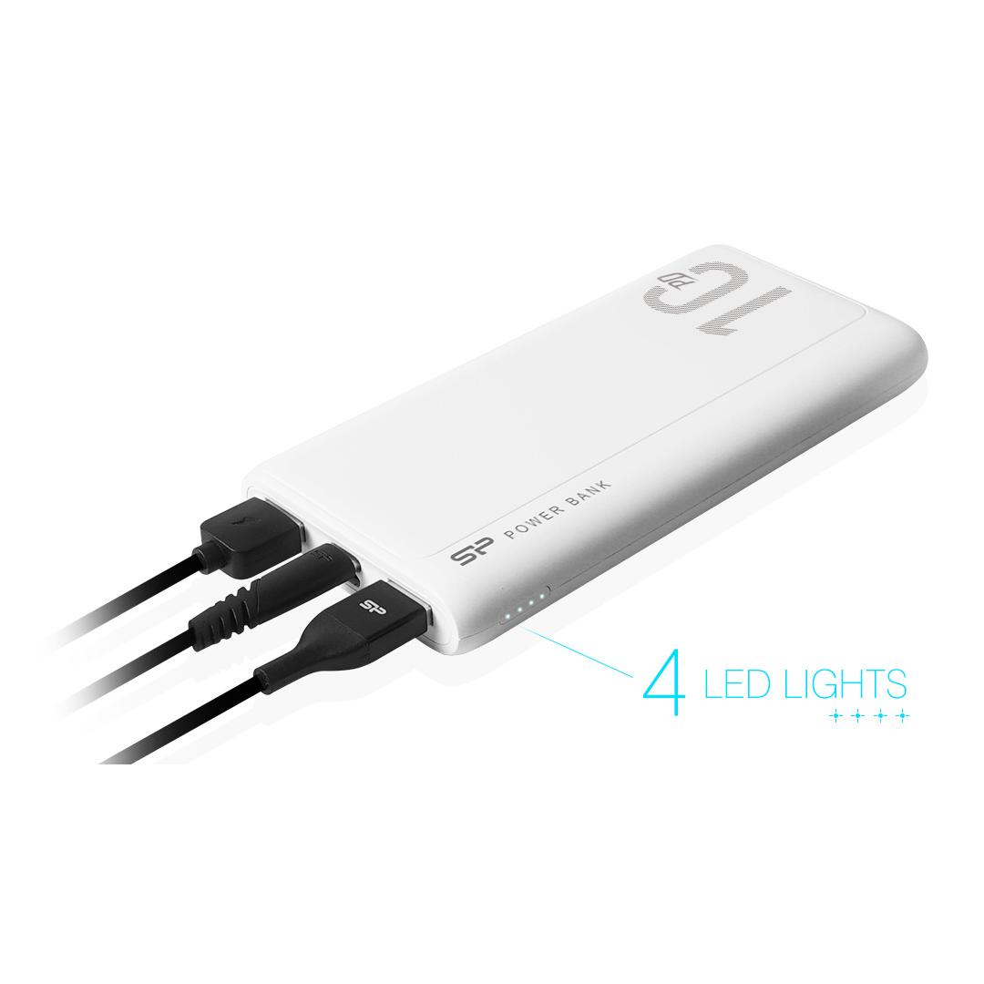 SILICON POWER power bank QP15, 10000mAh, 2x USB & USB Type-C, 3A, λευκό | eLabstore.gr SILICON POWER power bank QP15, 10000mAh, 2x USB & USB Type-C, 3A, λευκό | Αξεσουάρ κινητών | elabstore.gr