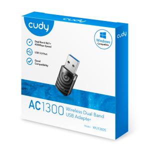 CUDY ασύρματος USB αντάπτορας WU1300S, AC1300 1300Mbps, dual band Wi-Fi | Δικτυακά | elabstore.gr