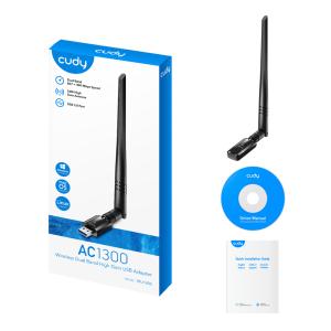 CUDY ασύρματος USB αντάπτορας WU1400, AC1300 13000Mbps, dual band Wi-Fi | Δικτυακά | elabstore.gr