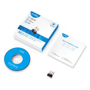 CUDY ασύρματος USB αντάπτορας WU650S, AC650 650Mbps, dual band Wi-Fi | Δικτυακά | elabstore.gr